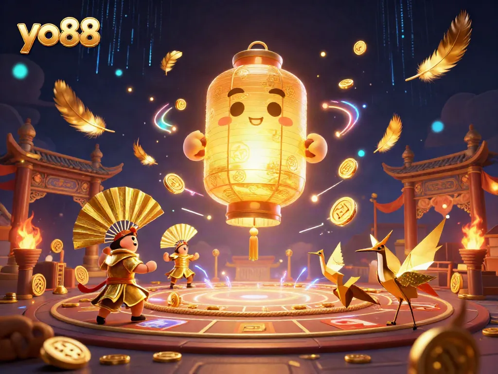 Experience thrilling gaming with yo88's vibrant online casino, showcasing magical winning spirits and lucky symbols.
