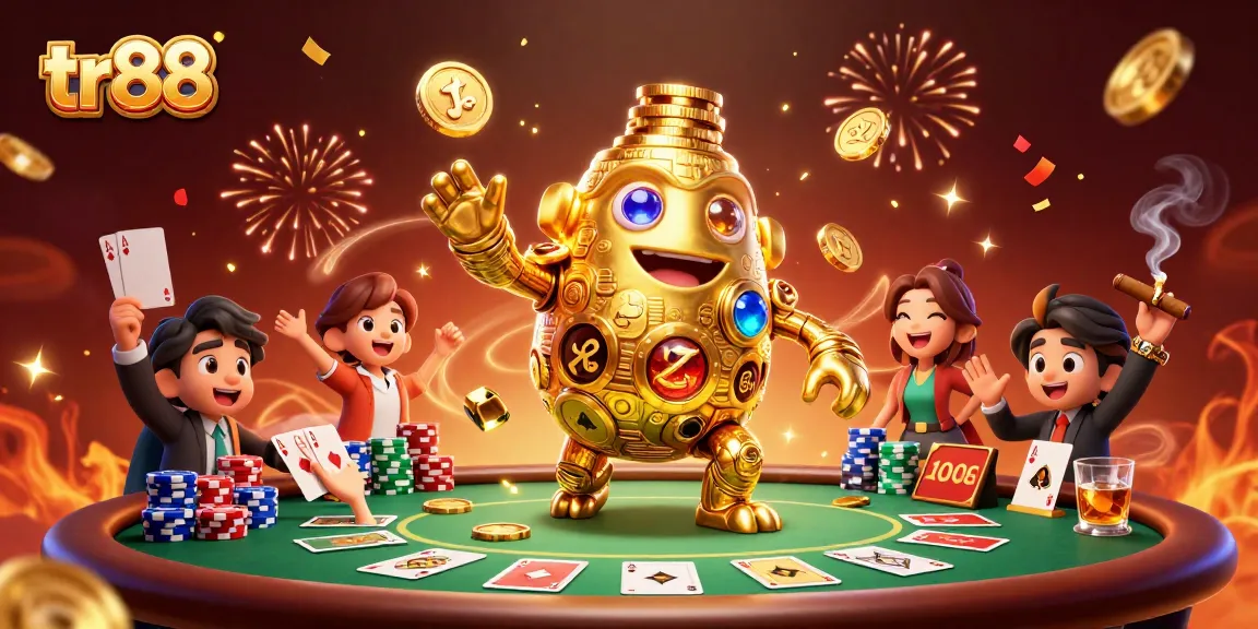 Experience the thrilling world of tr88 with a 3D golem and poker scene filled with excitement and energy.