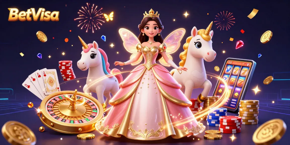 Play to win big at BetVisa with vibrant casino elements and enchanting characters!