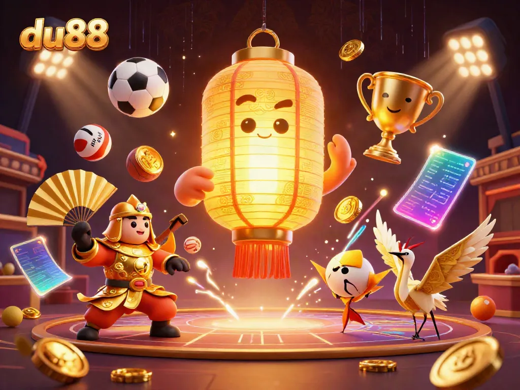 Experience the vibrant world of du88 with animated characters and dynamic gaming elements in an enchanting casino setting.