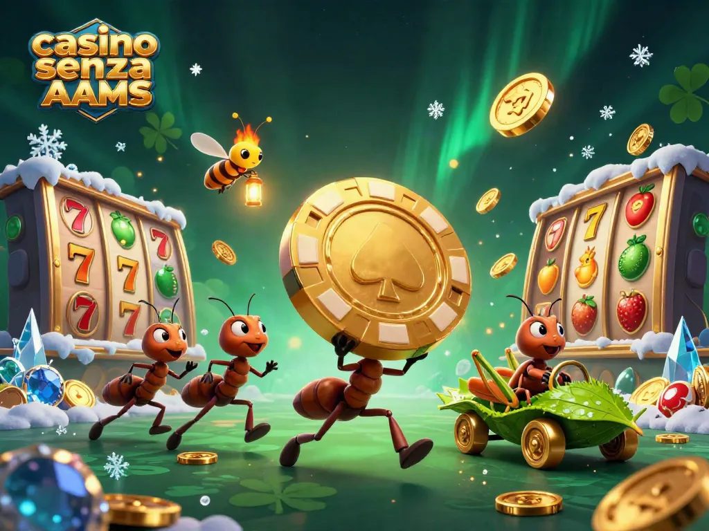 Vivi l'azione nei casino senza AAMS con un'affascinante scena di gioco e personaggi animati.