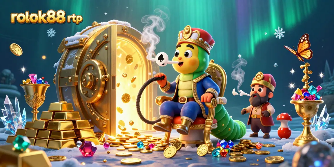Experience the excitement of rokok88 rtp with a vibrant 3D casino-themed illustration packed with gems and gold.