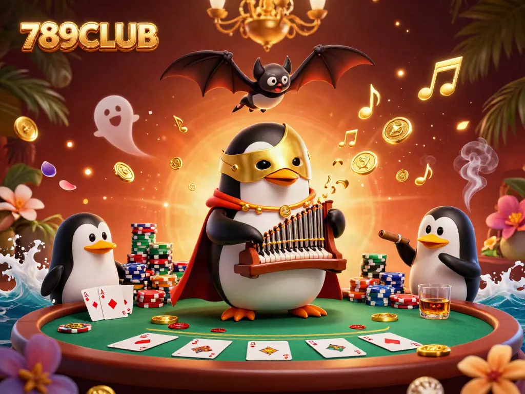 Experience the excitement of 789CLUB with a vibrant 3D casino scene featuring unique characters and game elements.