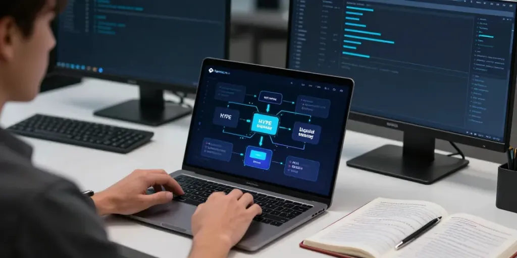 Engaging setup for HYPE liquid staking with digital analytics and blockchain technology.