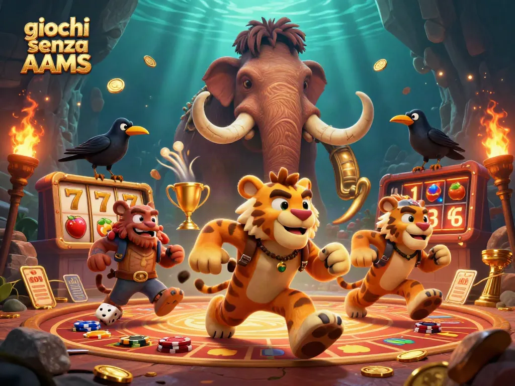 Divertiti con giochi senza AAMS in un casino preistorico ricco di dettagli e avventura.