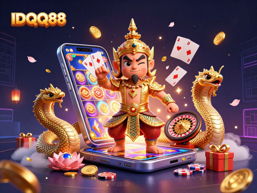 Engage with thrilling games at IDQQ88 featuring vibrant characters and casino elements.