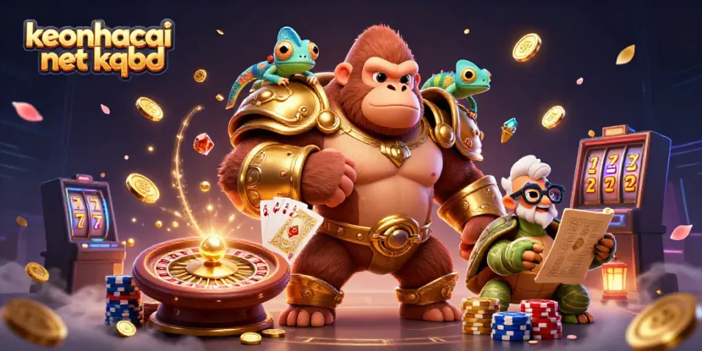 Experience thrilling moments with keonhacai net kqbd, featuring a dynamic casino scene with captivating characters and vibrant elements.
