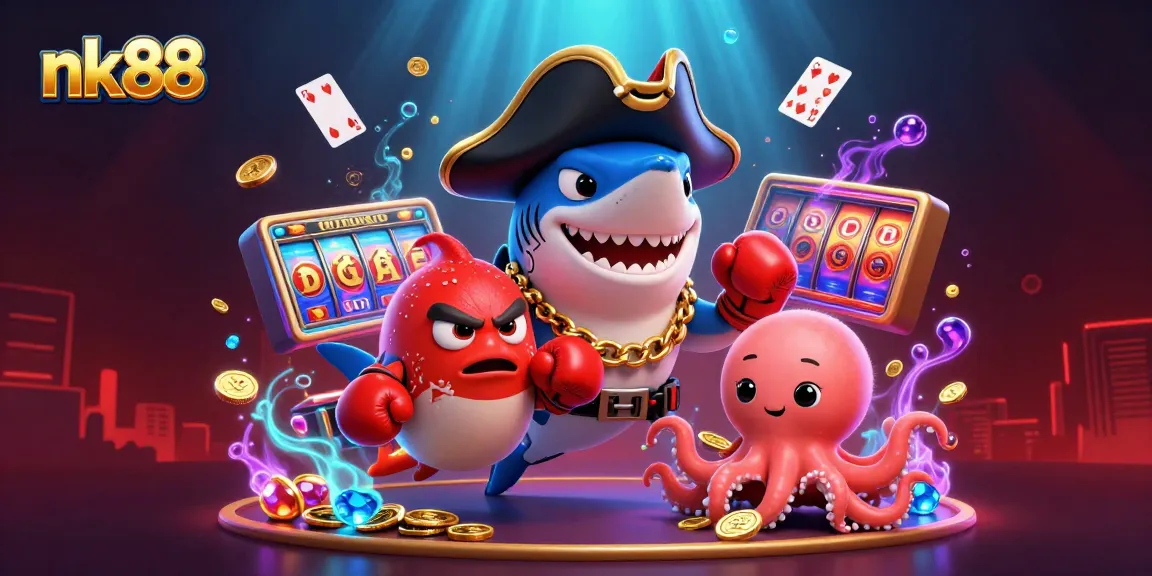 Experience thrilling gambling action in nk88 with vibrant characters and dynamic casino elements.