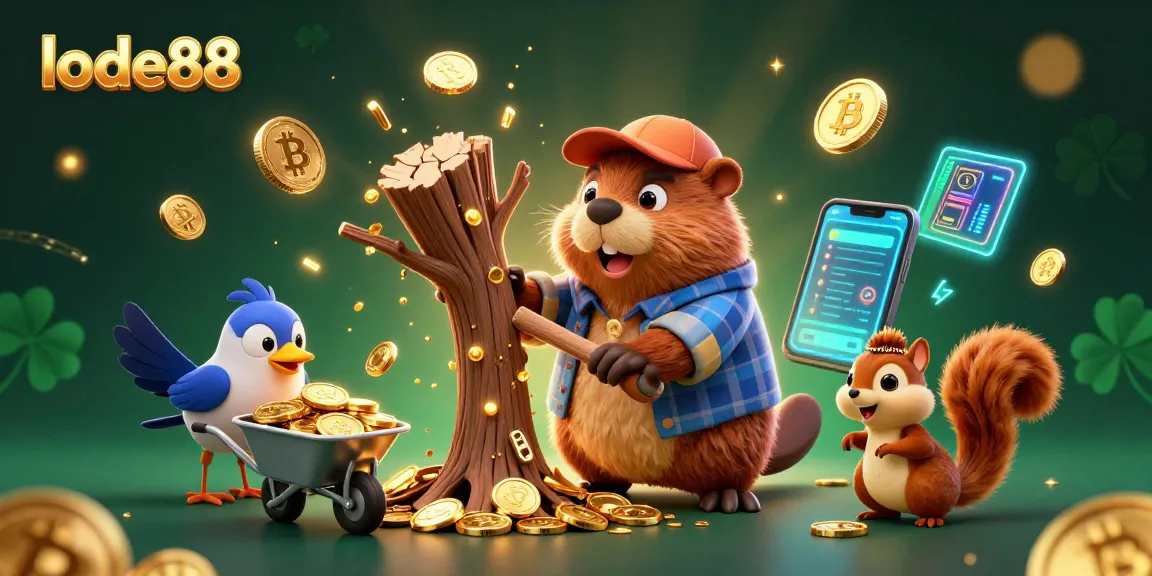 Experience lode88’s winning moments with a vibrant 3D casino scene showcasing crypto elements.