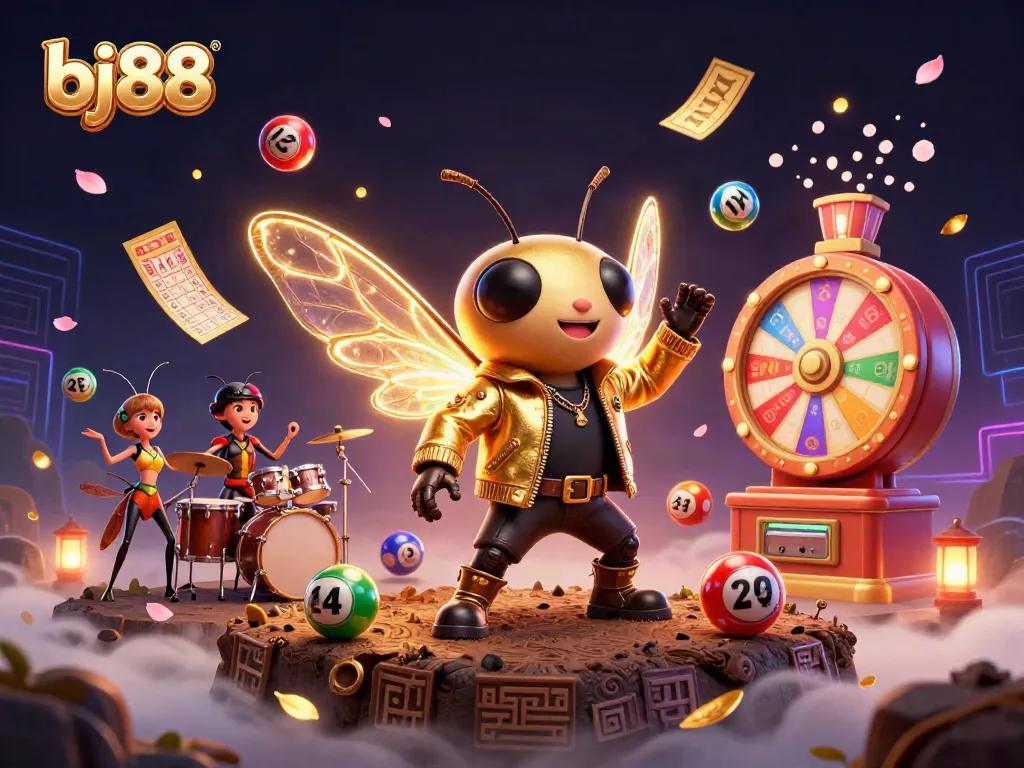 Experience the vibrant gaming world with bj88 as the cicada rock star and band bring excitement to the lottery.