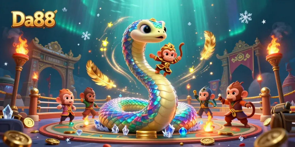 Experience thrilling action at Da88 with vibrant characters and captivating casino elements.