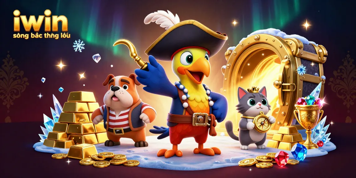 Experience thrilling adventures at iwin sòng bạc thượng lưu featuring pirate characters and treasure elements.