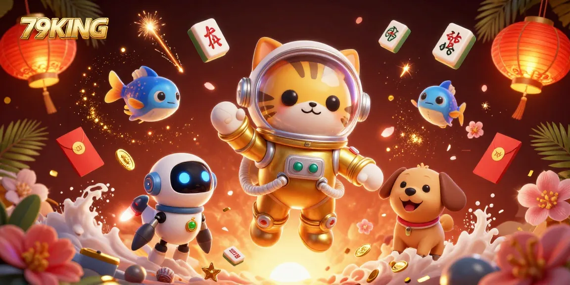 Engage with thrilling 79KING slots and vibrant casino games in an imaginative space scene.