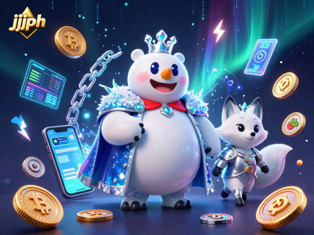 Win big with jjjph and immerse in a captivating 3D casino scene featuring crypto themes.