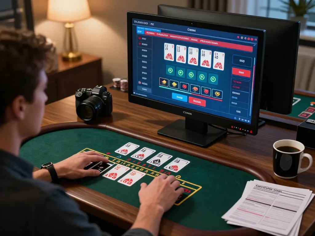 Player engaging in live dealer blackjack on uu88 platform from a stylish home setup
