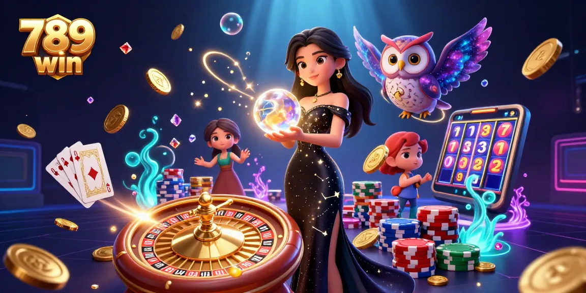 Experience the thrill of 789 win with vibrant casino elements and characters in action.