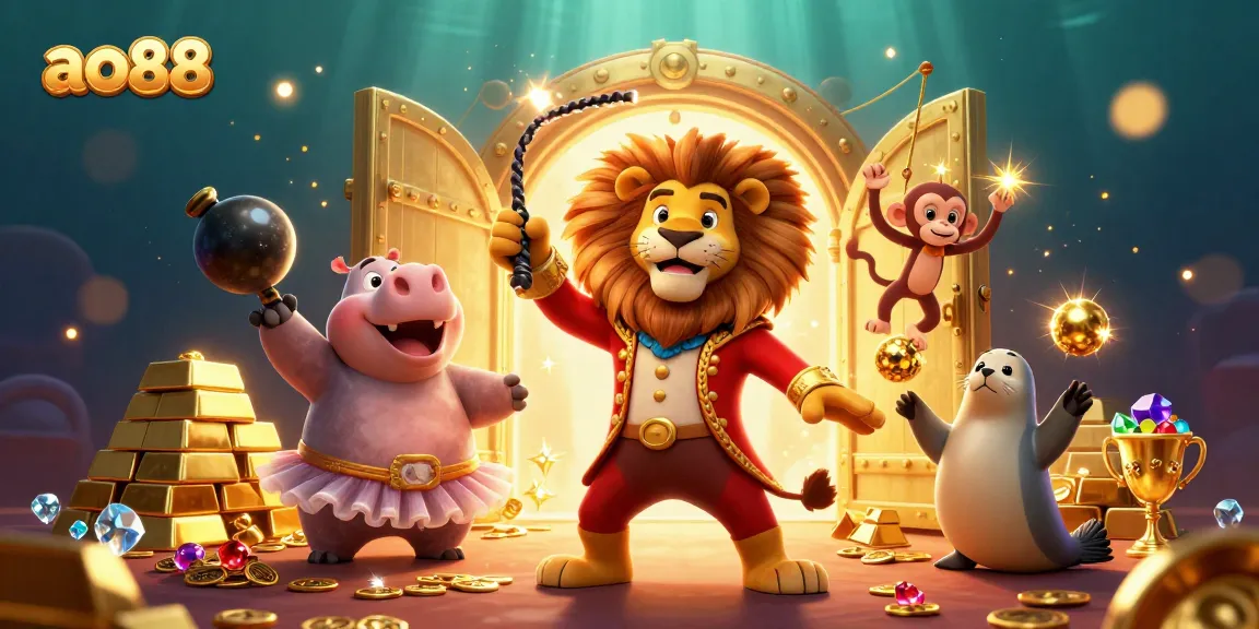 Experience the thrill of ao88 casino games with vibrant characters and treasure in action.