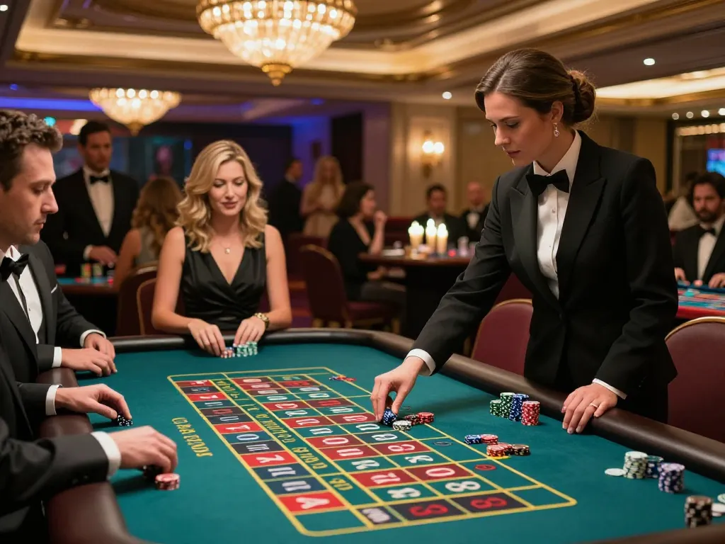 Players enjoying a thrilling moment at the roulette table in mm88 casino, emphasizing excitement and strategy.