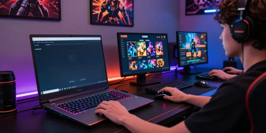 Engaging gaming experience on Man88 platform with modern setup.