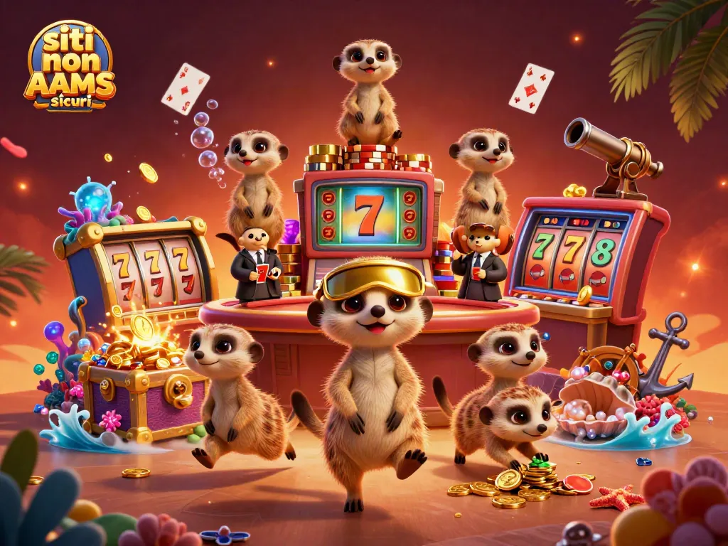 Slot e giochi nei siti non AAMS sicuri con una colonia di suricati che gestisce un casinò.