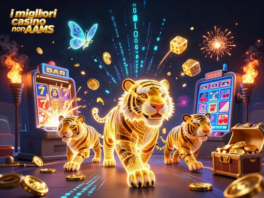Gioca nei migliori casino non AAMS con una tigre di luce e simboli di fortuna!