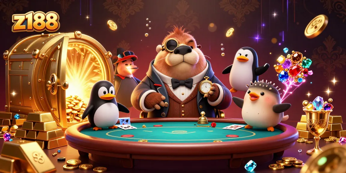 Experience z188's thrilling underwater casino scene with a jolly walrus and exciting gameplay.