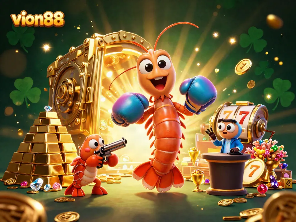 Experience the excitement at vion88 with vibrant 3D casino characters and dynamic gaming elements.