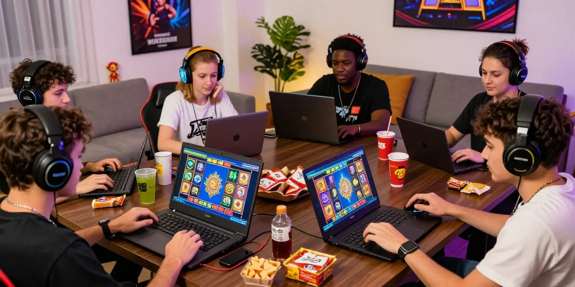 Exciting gaming scene depicting players enjoying depo pulsa 10k tanpa potongan slot games online with vibrant visuals.