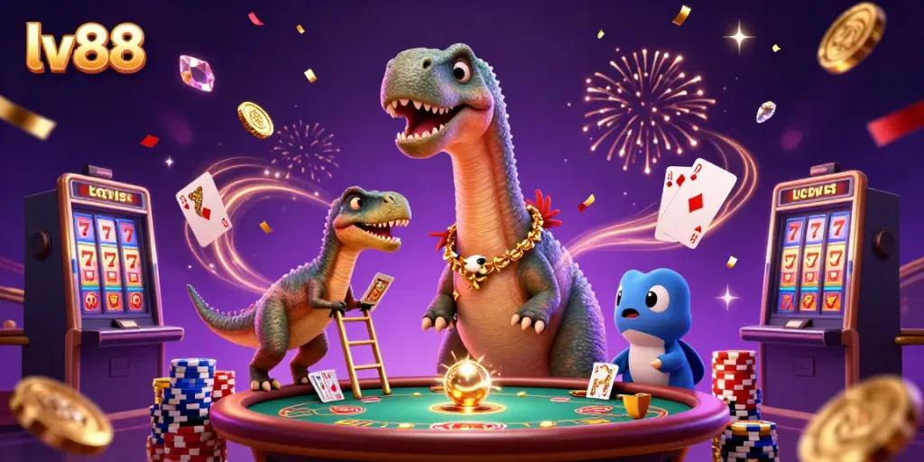 Engage in exciting games at lv88 with colorful characters and thrilling casino elements.
