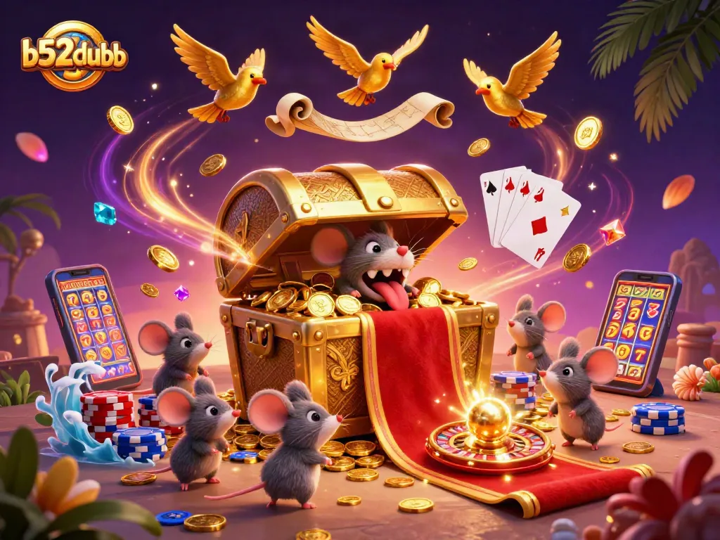 Play thrilling casino games at b52clubb with exciting 3D illustrations and vibrant treasures.