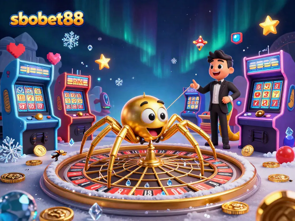 sbobet88 fly nervously places bets in an ultra-detailed 3D illustration of a casino scene