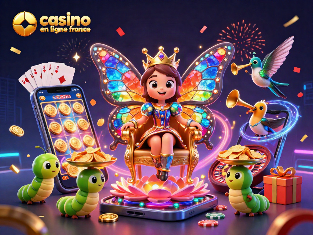 Jouez dans un casino en ligne France avec des jeux captivants et une reine papillon enchantée.