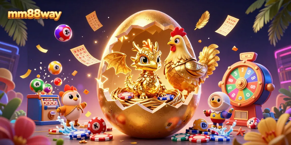 Experience thrilling games at mm88way, featuring a golden dragon and dynamic casino elements.
