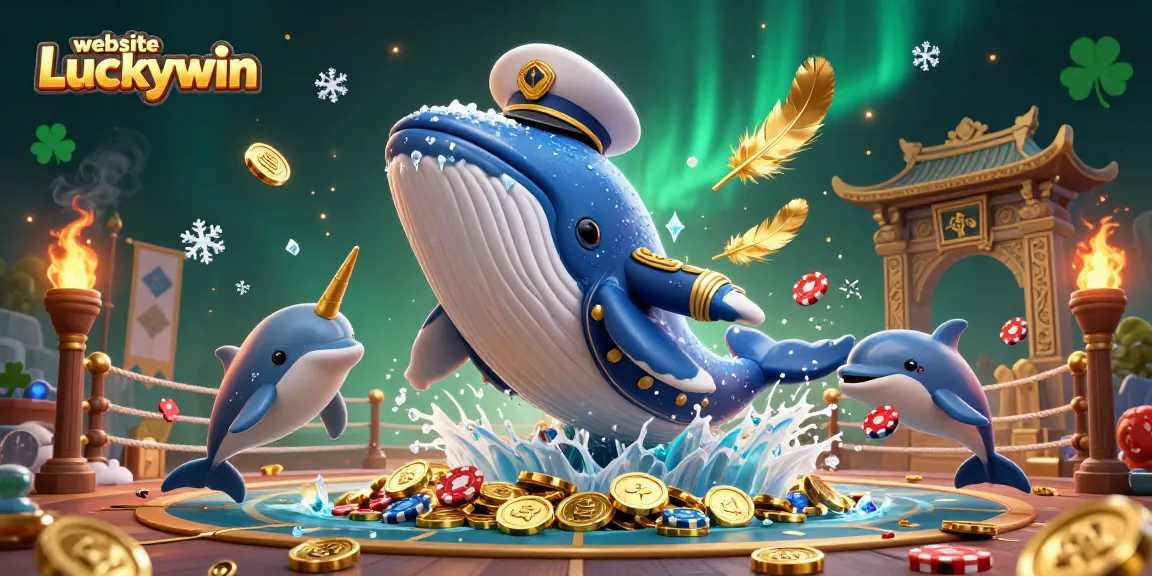 Engage with the vibrant world of website Luckywin through this captivating 3D casino scene filled with playful characters and dynamic casino elements.