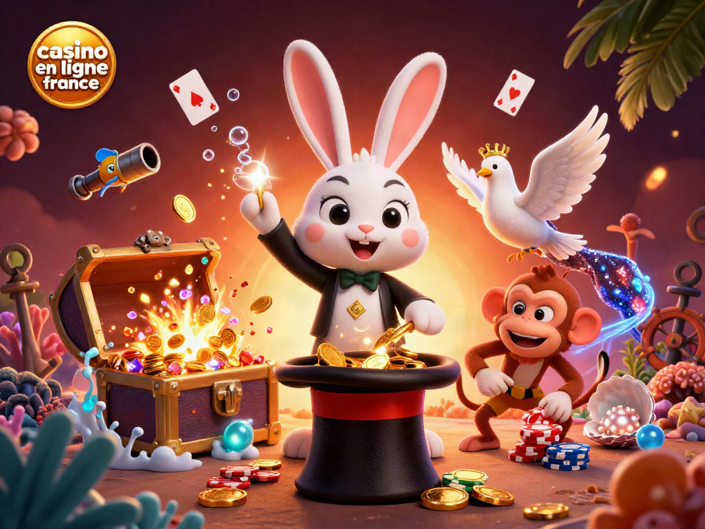 Visitez le spectacle éblouissant et ludique de casino en ligne France, avec un magicien et des jeux de hasard fascinants.