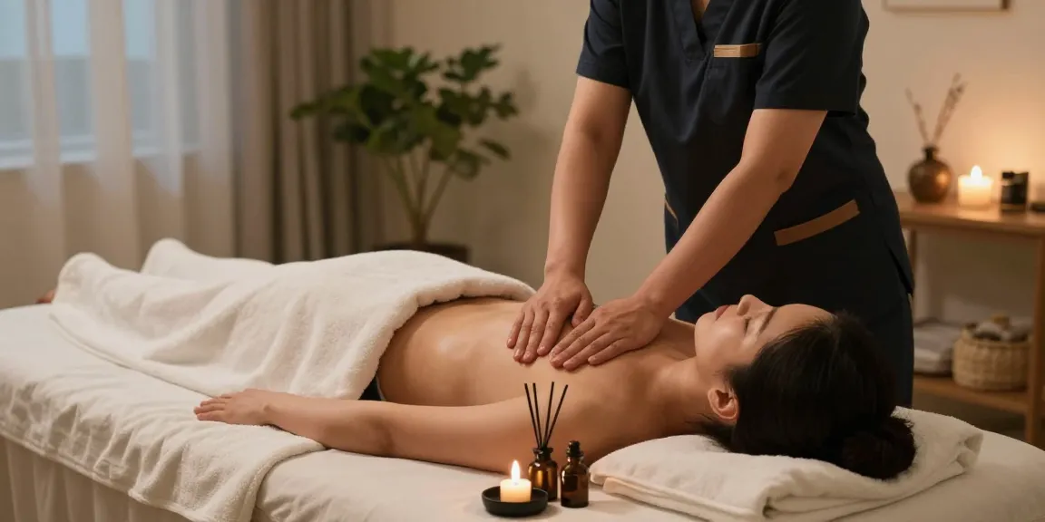 화성출장마사지 experience with skilled Korean masseuse creating a tranquil home environment for relaxation.